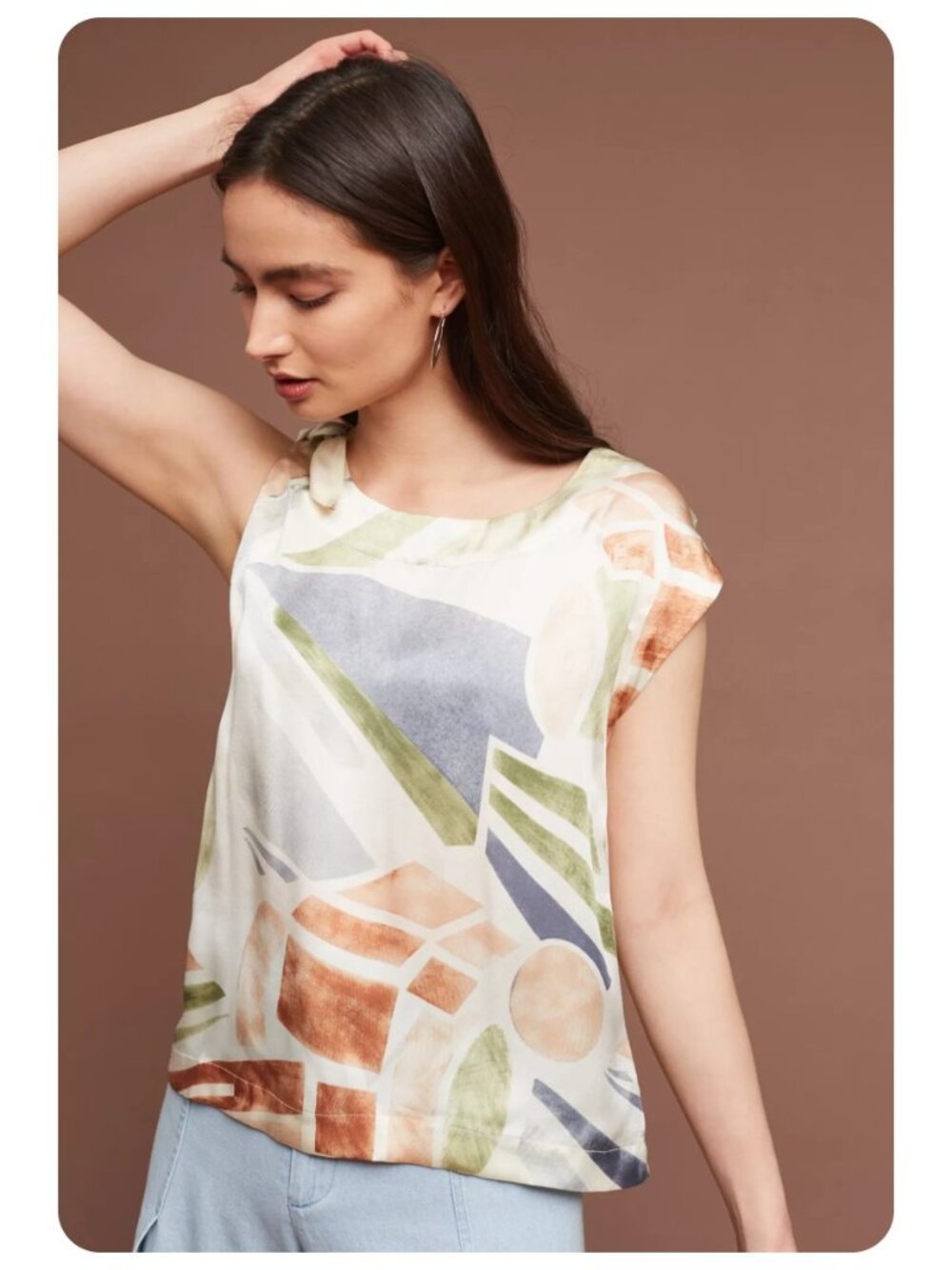 Anthropologie Maeve Lake Shore Silk Blouse sz xs